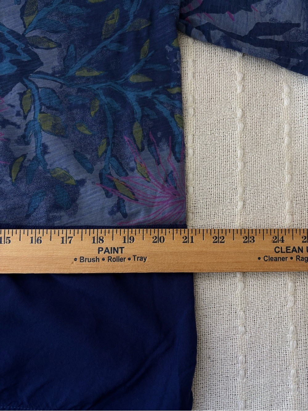 Fresh Produce Floral Tunic Top Blue 3/4 Sleeve Cotton Size Large Artsy - Picture 14 of 16